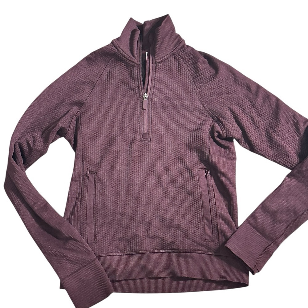 Lululemon Engineered Warmth 1/2 Zip Sz 2 Burgundy Maroon